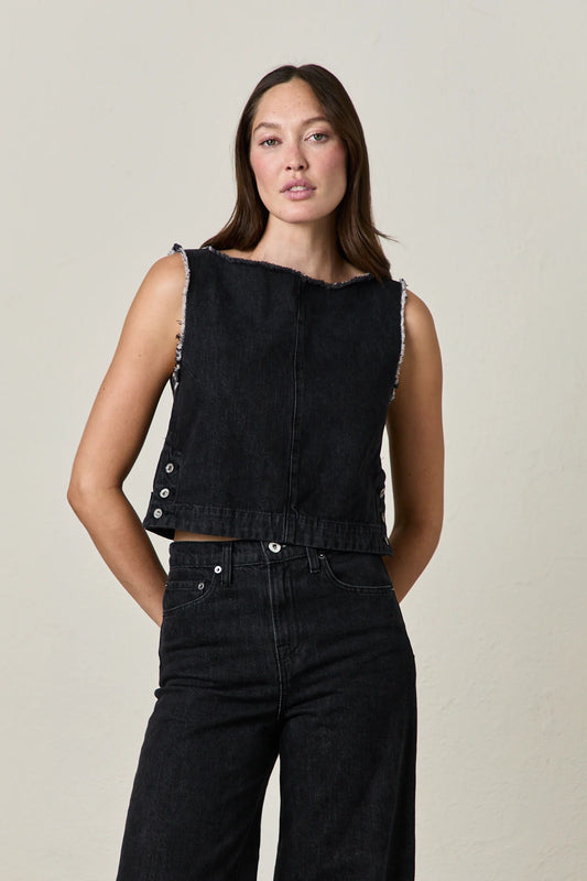 Chris Denim Vest - Noir