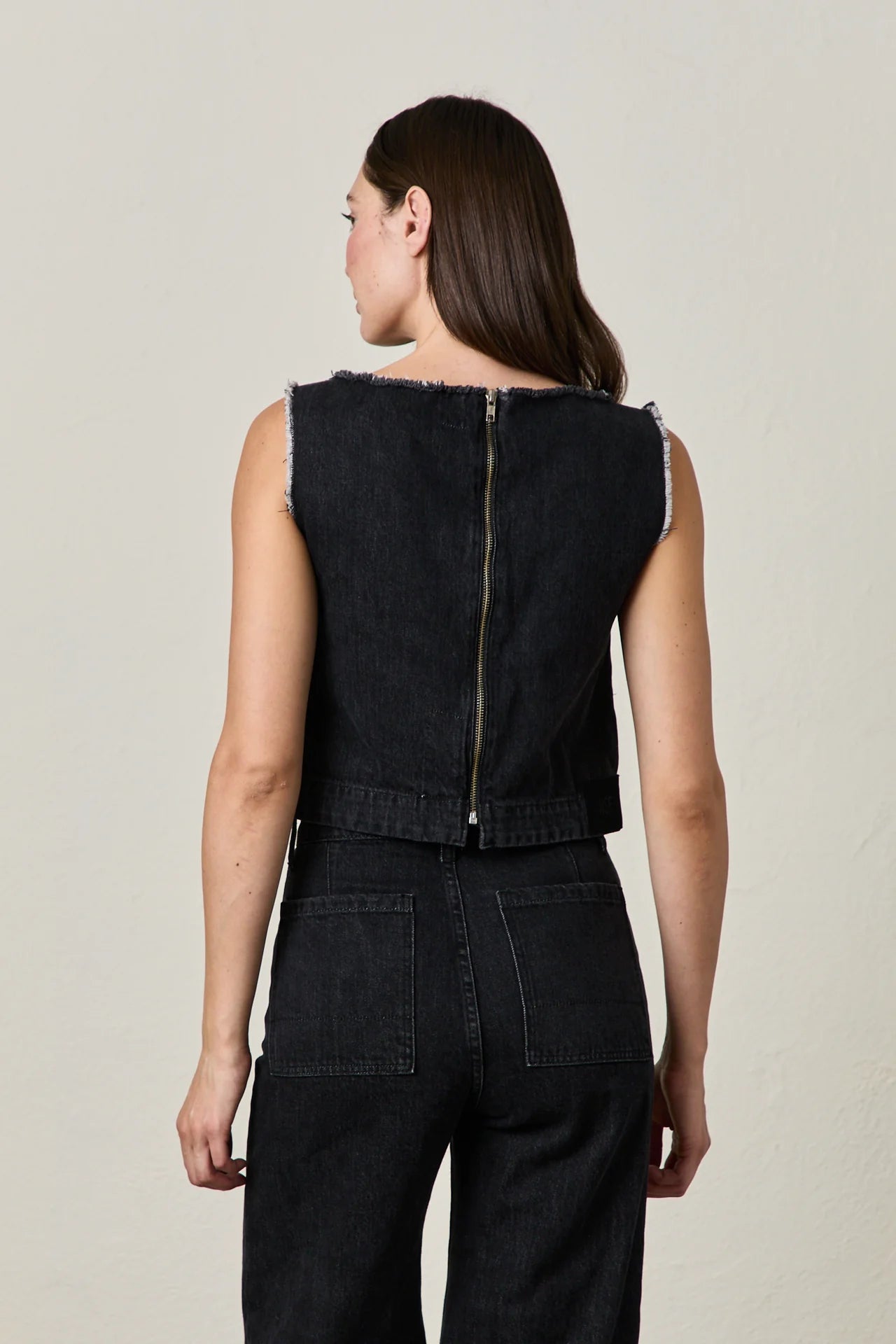 Chris Denim Vest - Noir