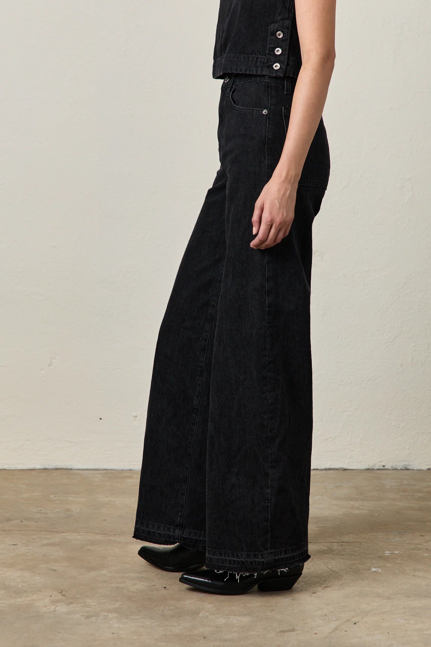 Delta Wide Leg Jean - Noir