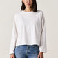 Loffler Long Sleeve Boxy Crew Tee - Soft White