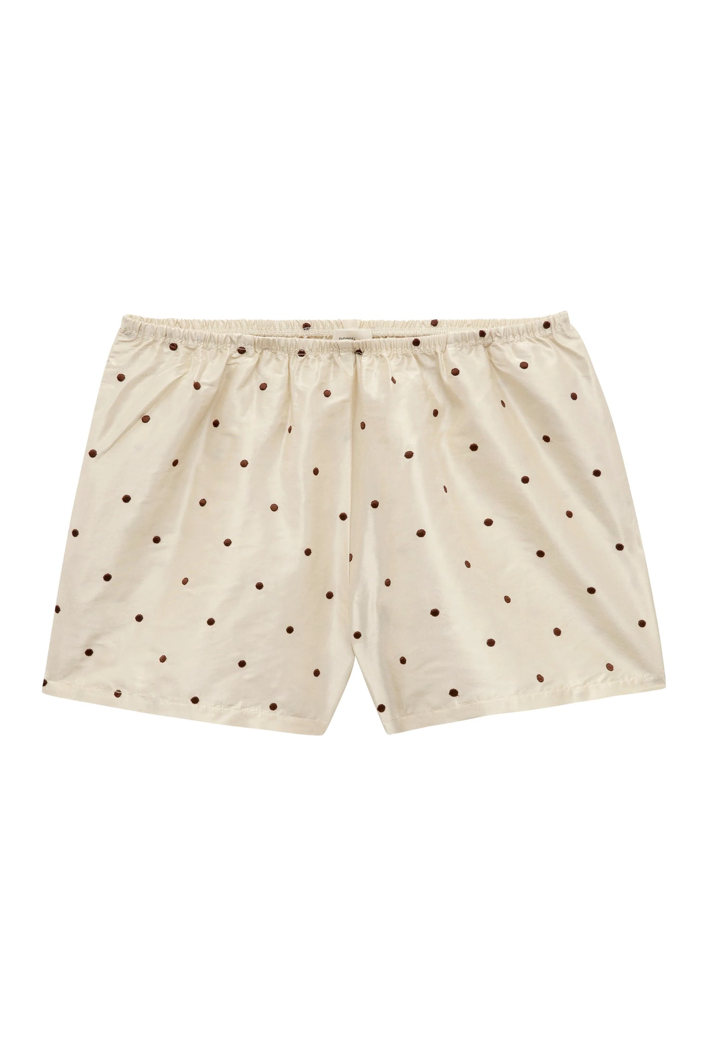 Silk Taffeta Tap Short - Creme Walnut Polka Dot