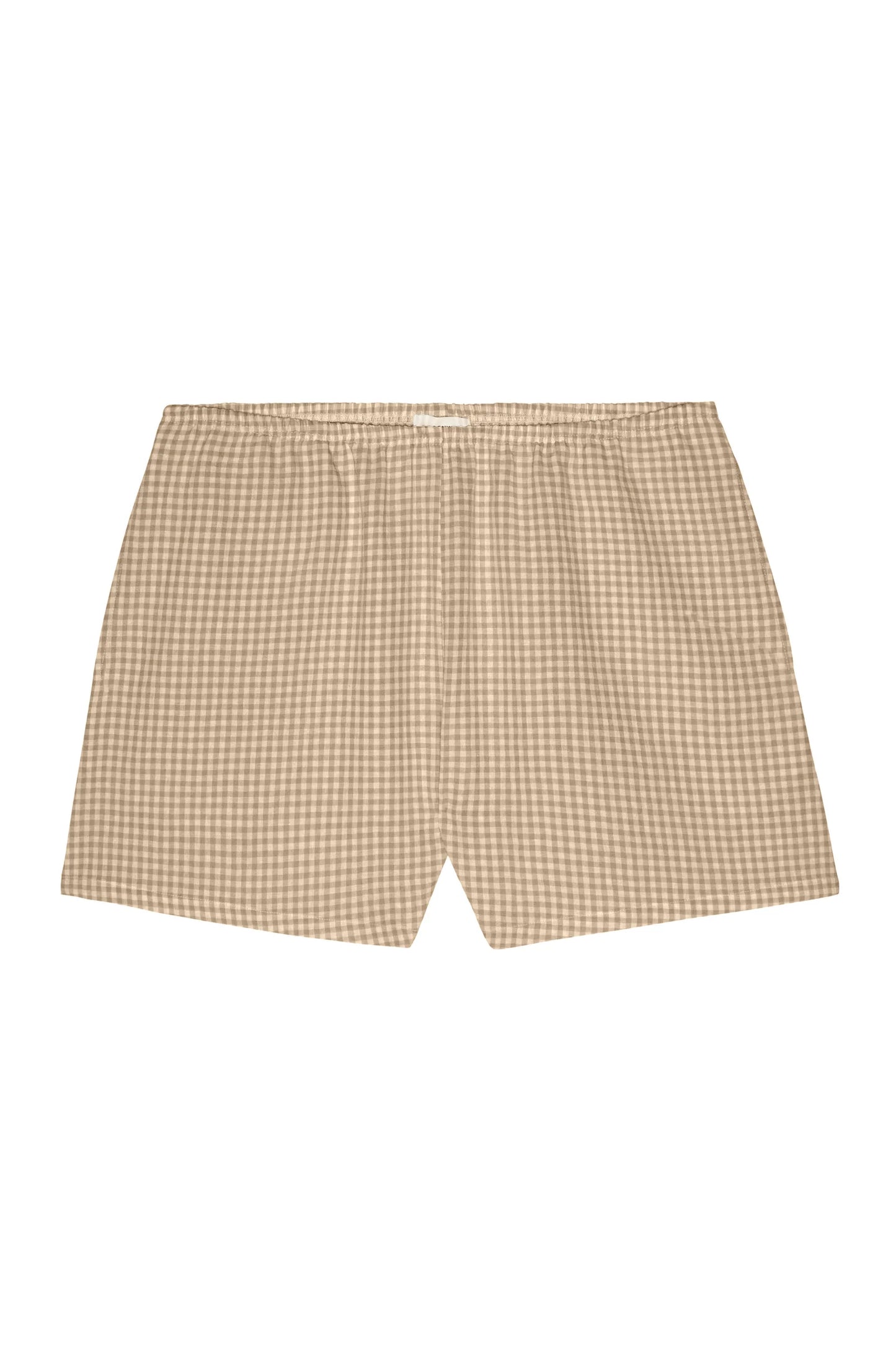 Cotton Gingham Tap Short - Shitake