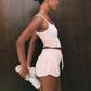 Ribbed Organic Tank - Pink