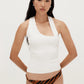 Asymmetric Racer Slip Top - Off White