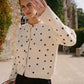 Maija Cardigan - Ivory / Polka Dot