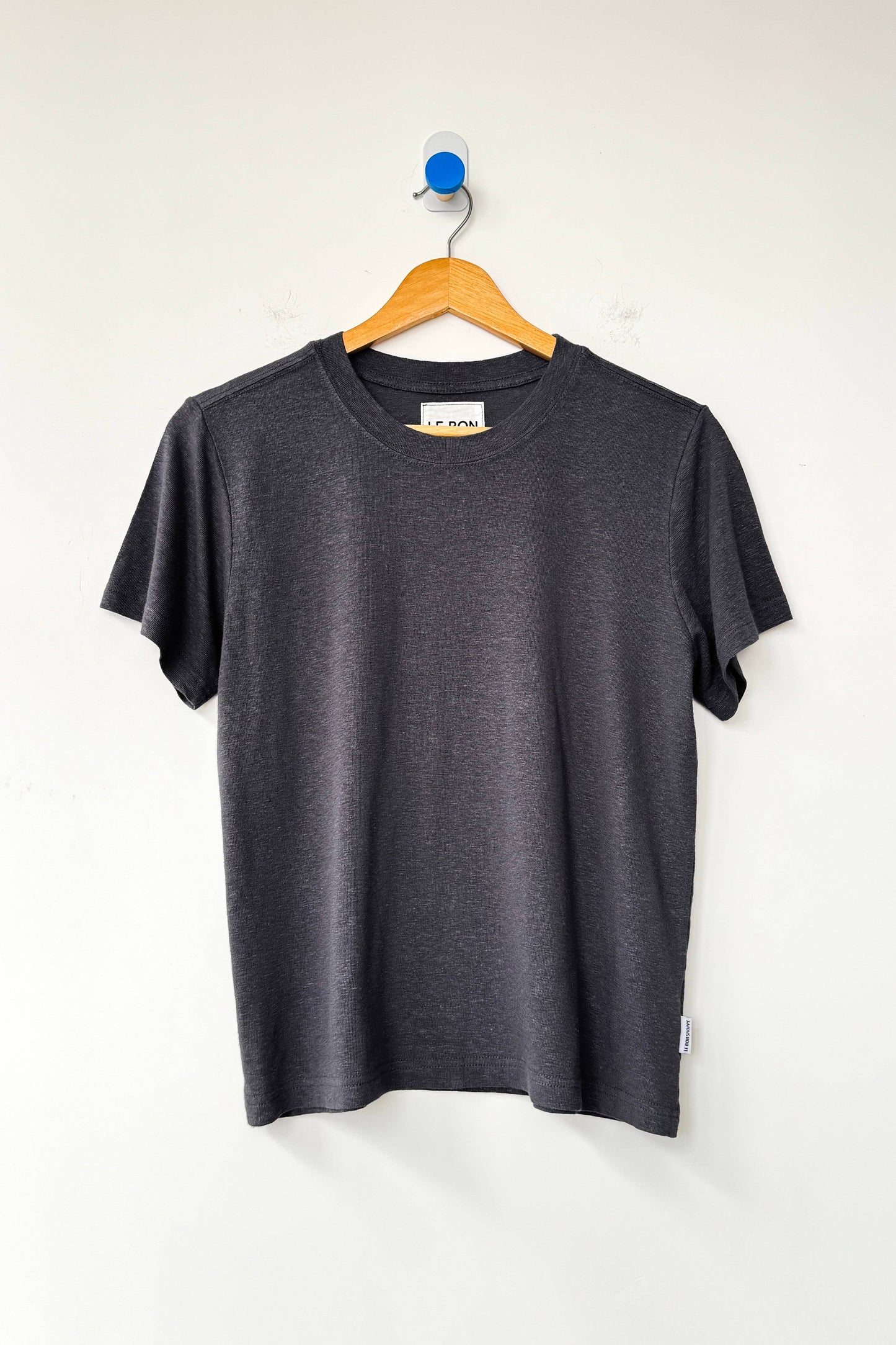 Bo Linen Blend Tee - Charcoal