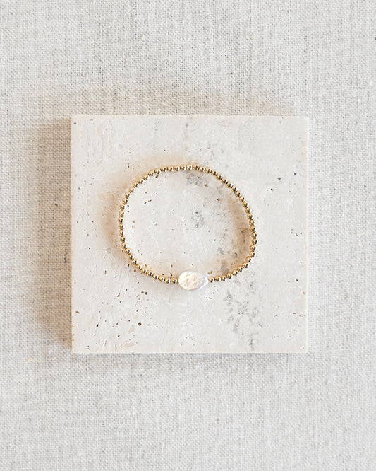 Marina Beaded Bracelet - Coin Pearl