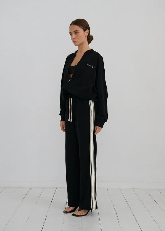 Side Stripe Track Pant - Black