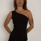 One Shoulder Asym Hem Tank - Black