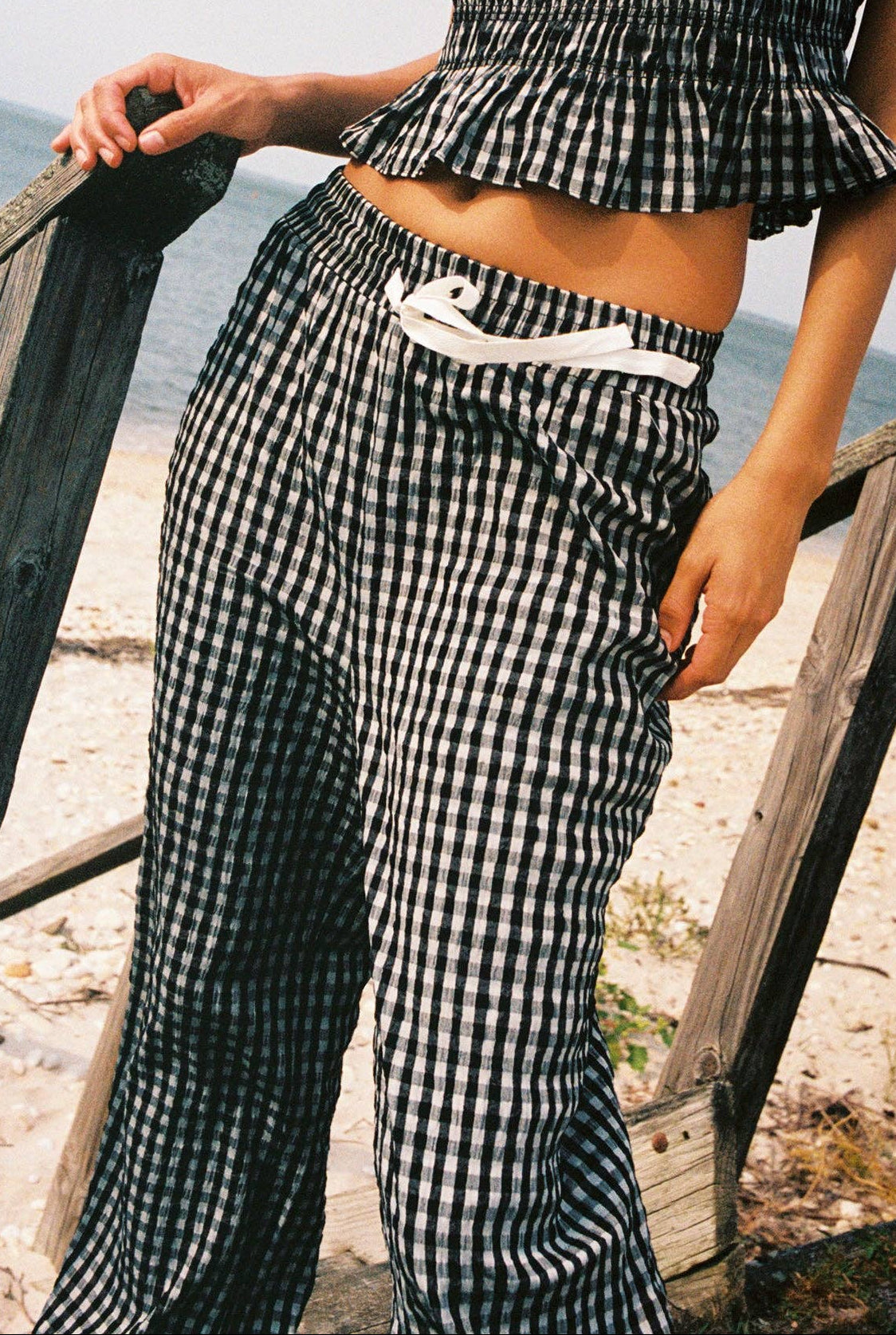 September Pant - Black and White Gingham Check
