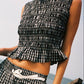 Elle Top - Black and White Gingham Check