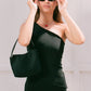 One Shoulder Asym Hem Tank - Black