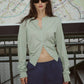 Maeve Merino Spring Cardigan - Sage Marle