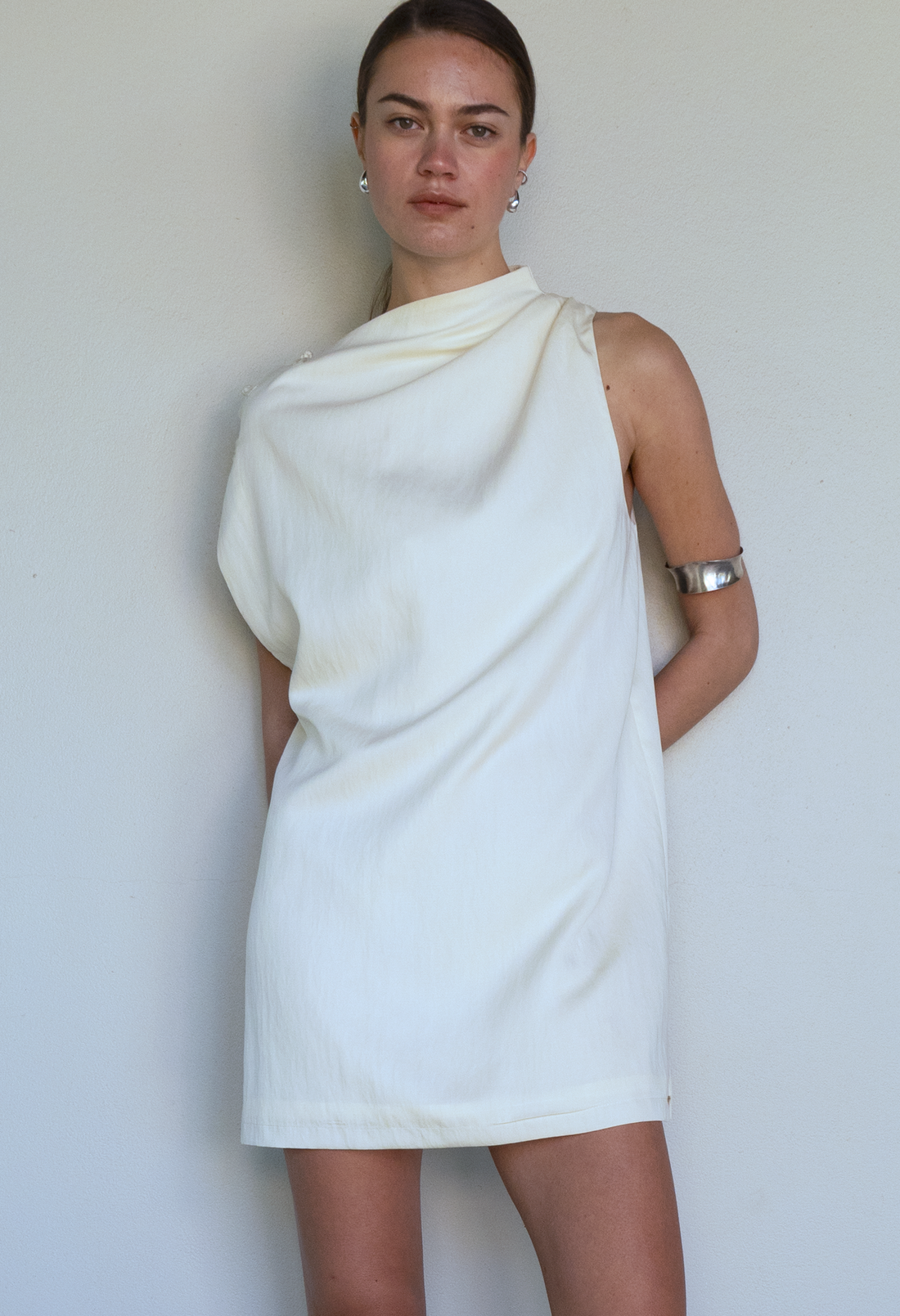 Manon Scarf Mini Dress - Cream