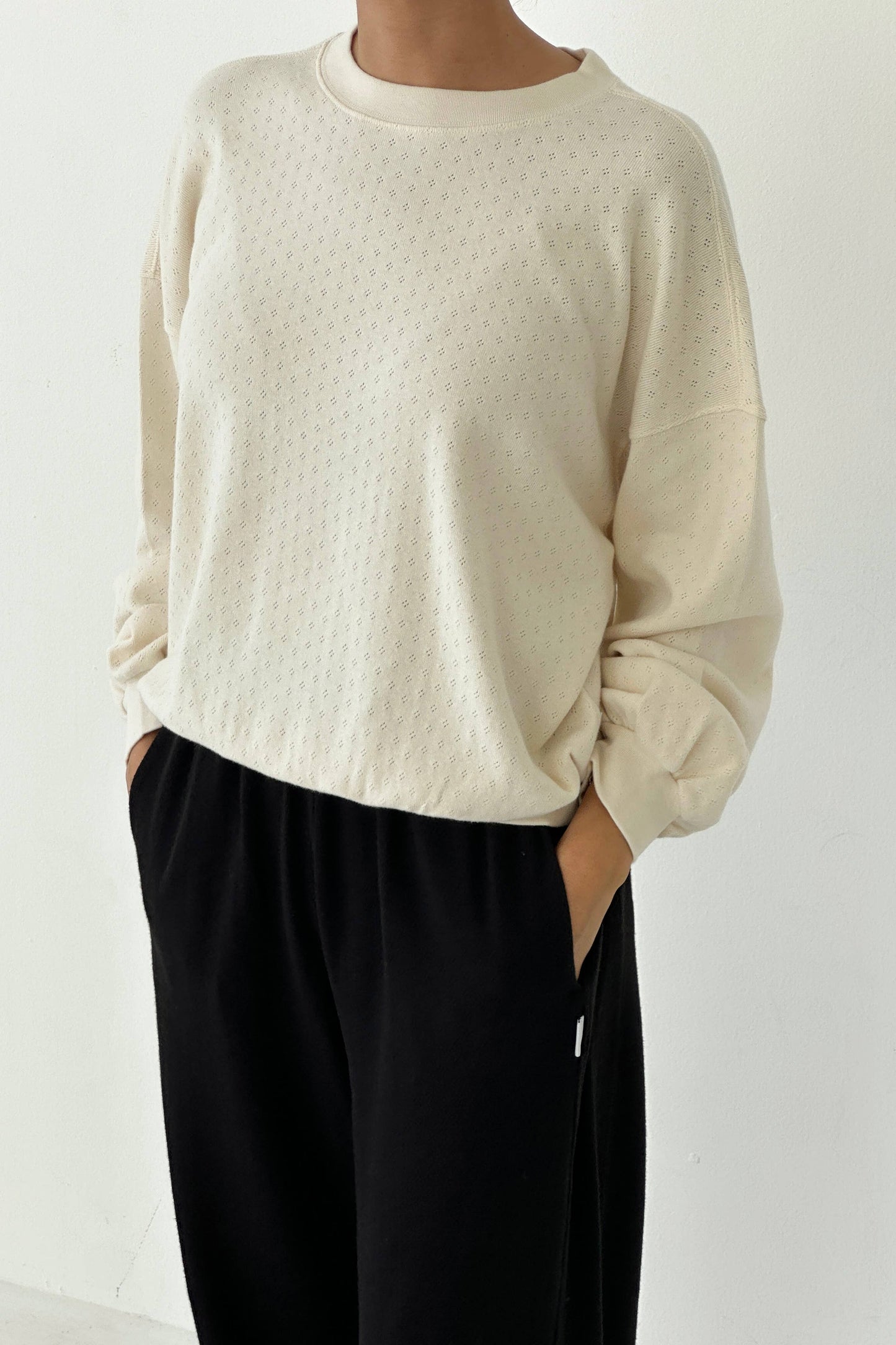Pointelle Core Sweatshirt - Natural