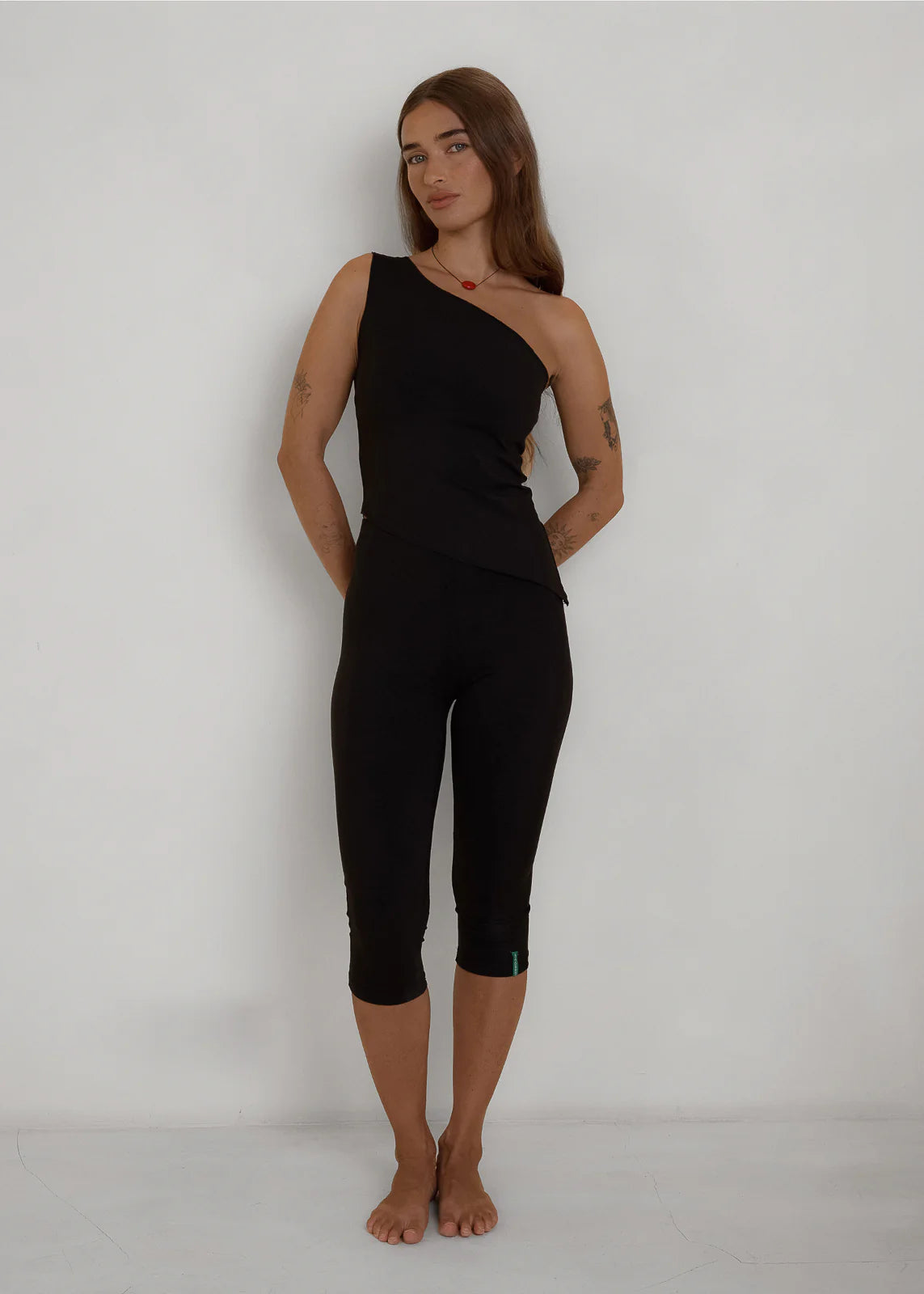 One Shoulder Asym Hem Tank - Black