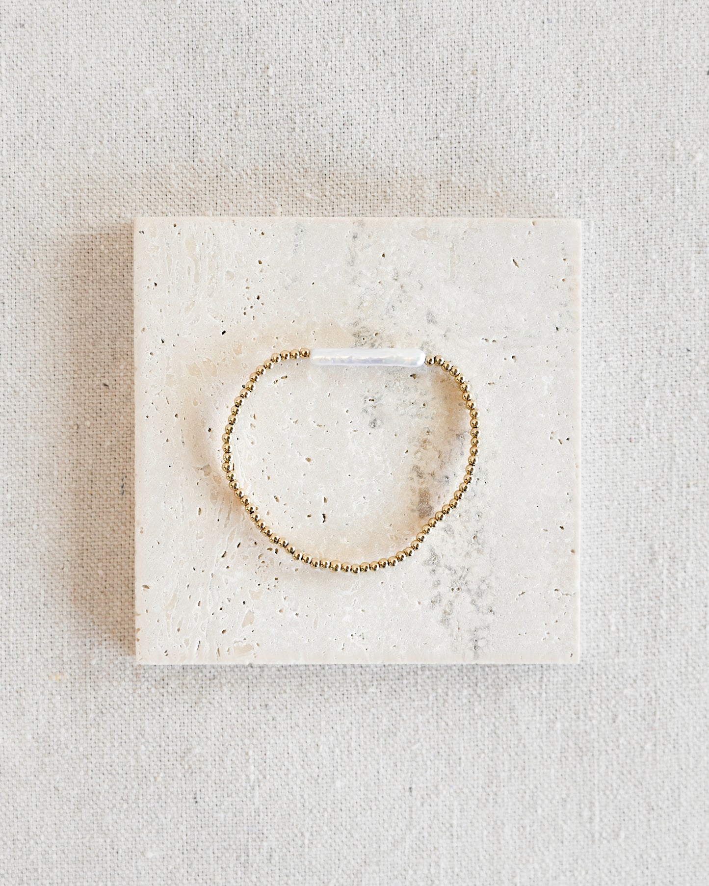 Romy Beaded Bracelet - Bar Pearl