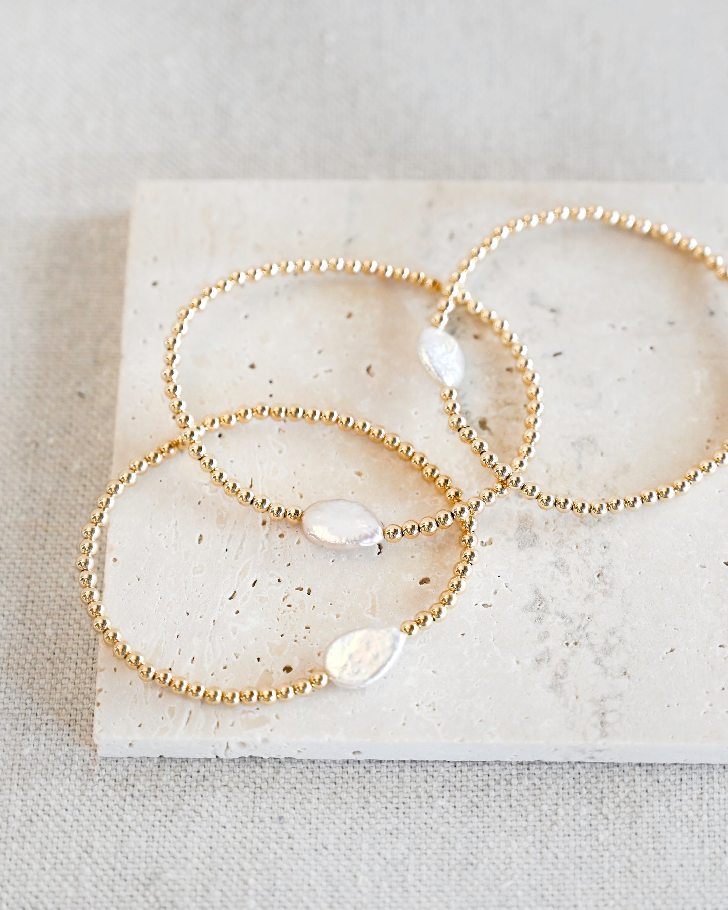 Marina Beaded Bracelet - Coin Pearl