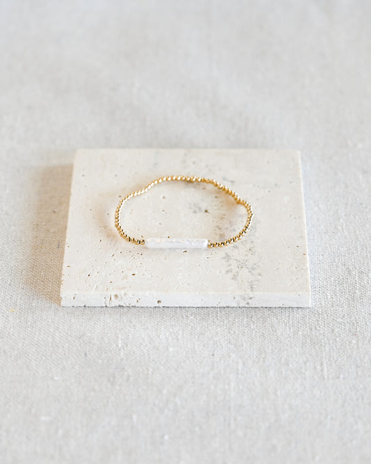 Romy Beaded Bracelet - Bar Pearl