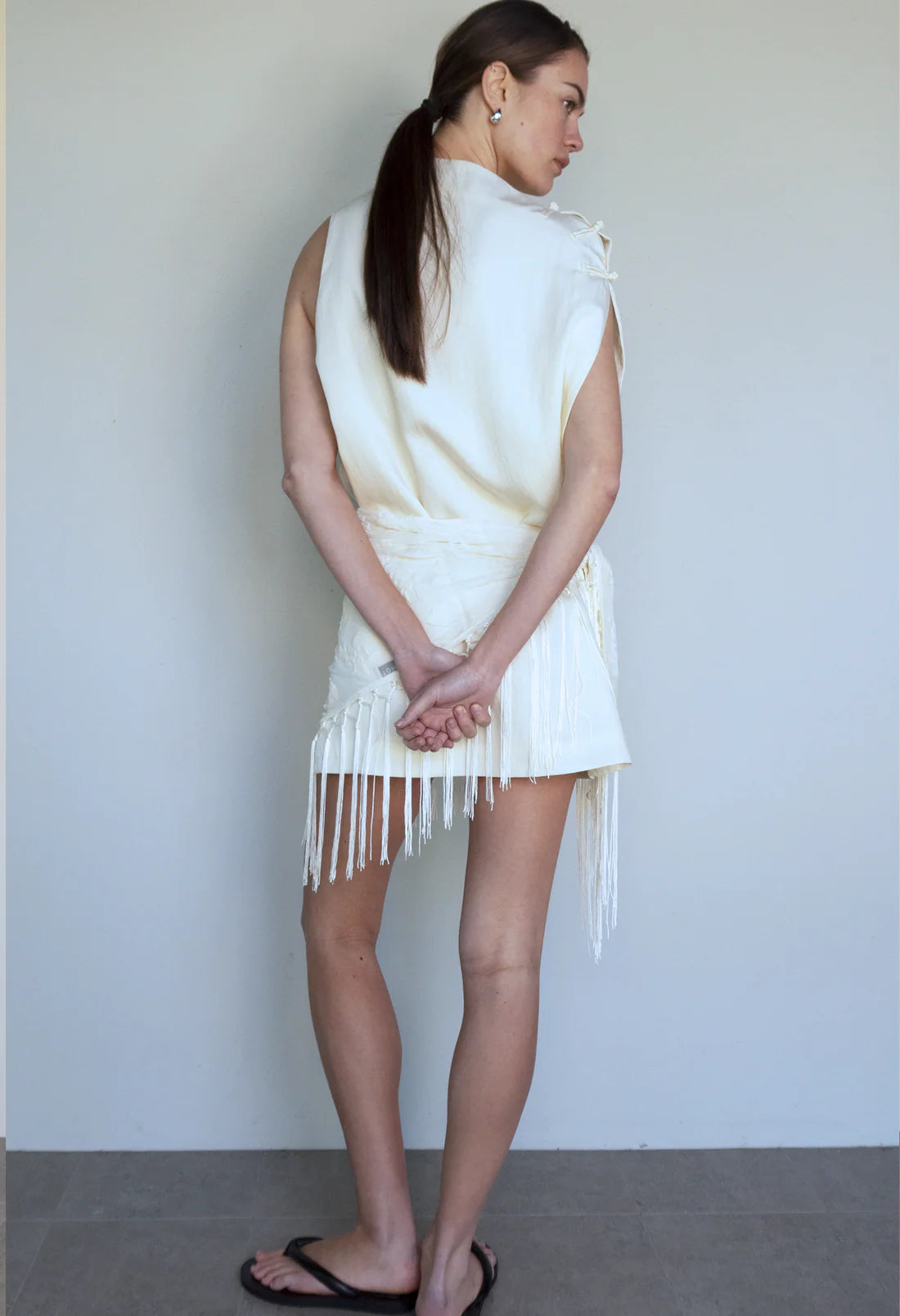 Manon Scarf Mini Dress - Cream