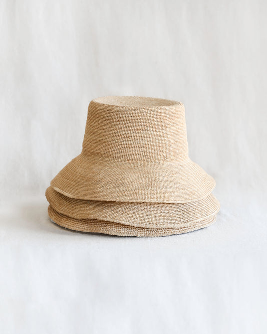 Kaia Crochet Bucket Hat - Natural