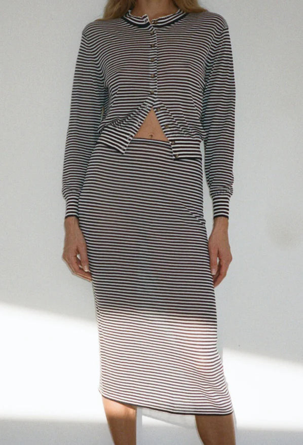 Faye Skirt - Midnight Stripe