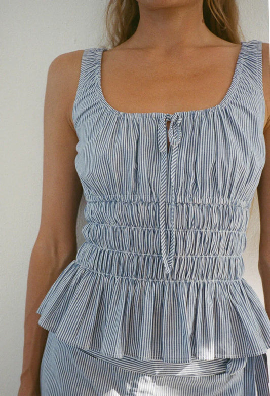 Gigi Top - Blue Stripe