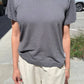 Bo Linen Blend Tee - Charcoal