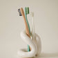 Ceramic Toothbrush Holder - Glossy White