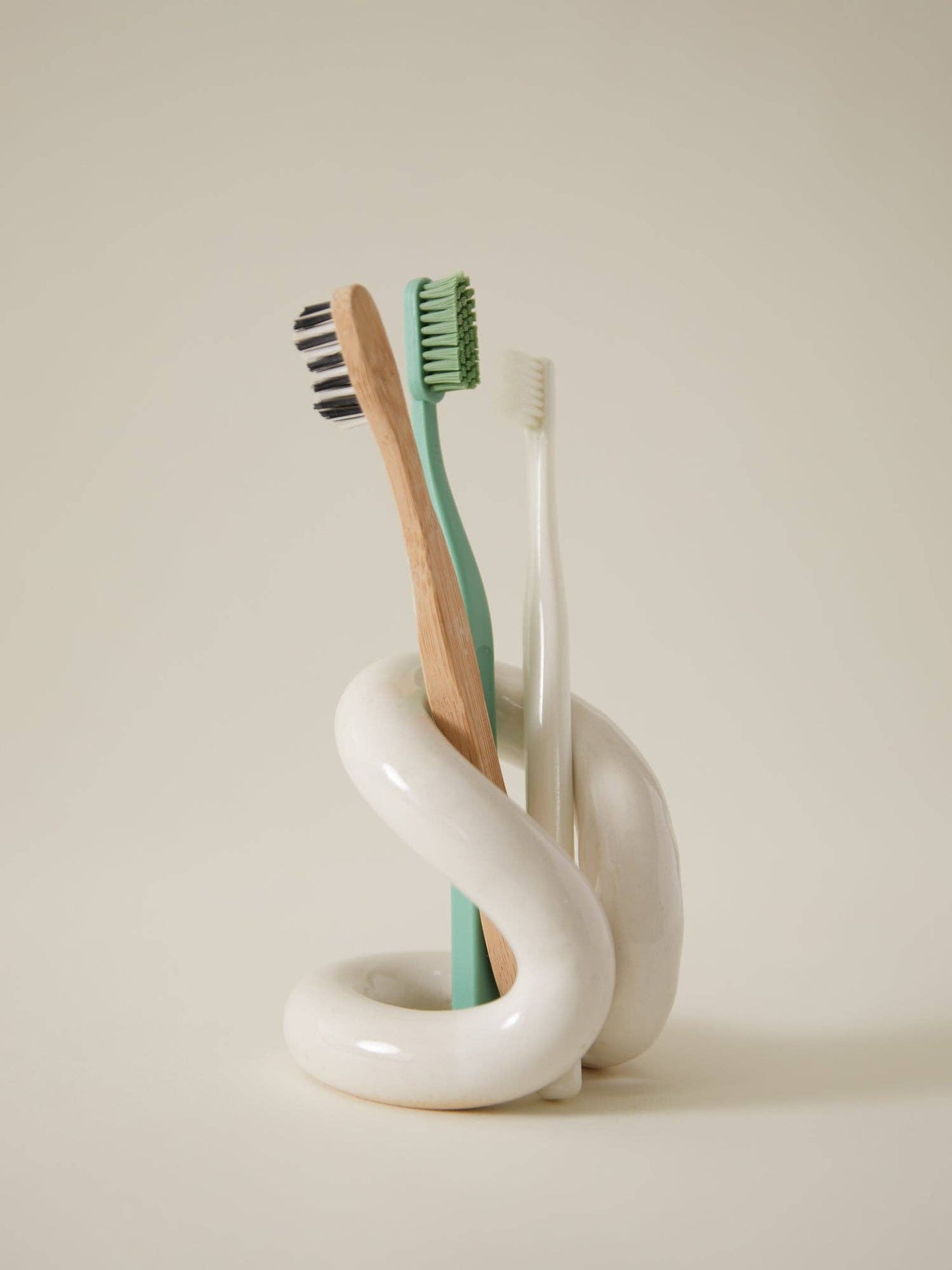 Ceramic Toothbrush Holder - Glossy White