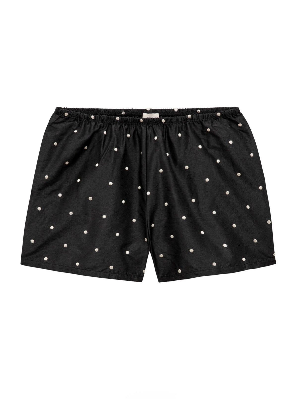 Silk Taffeta Tap Short - Jet Polka Dot