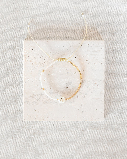 Initial Bracelet - Gold / Pearl