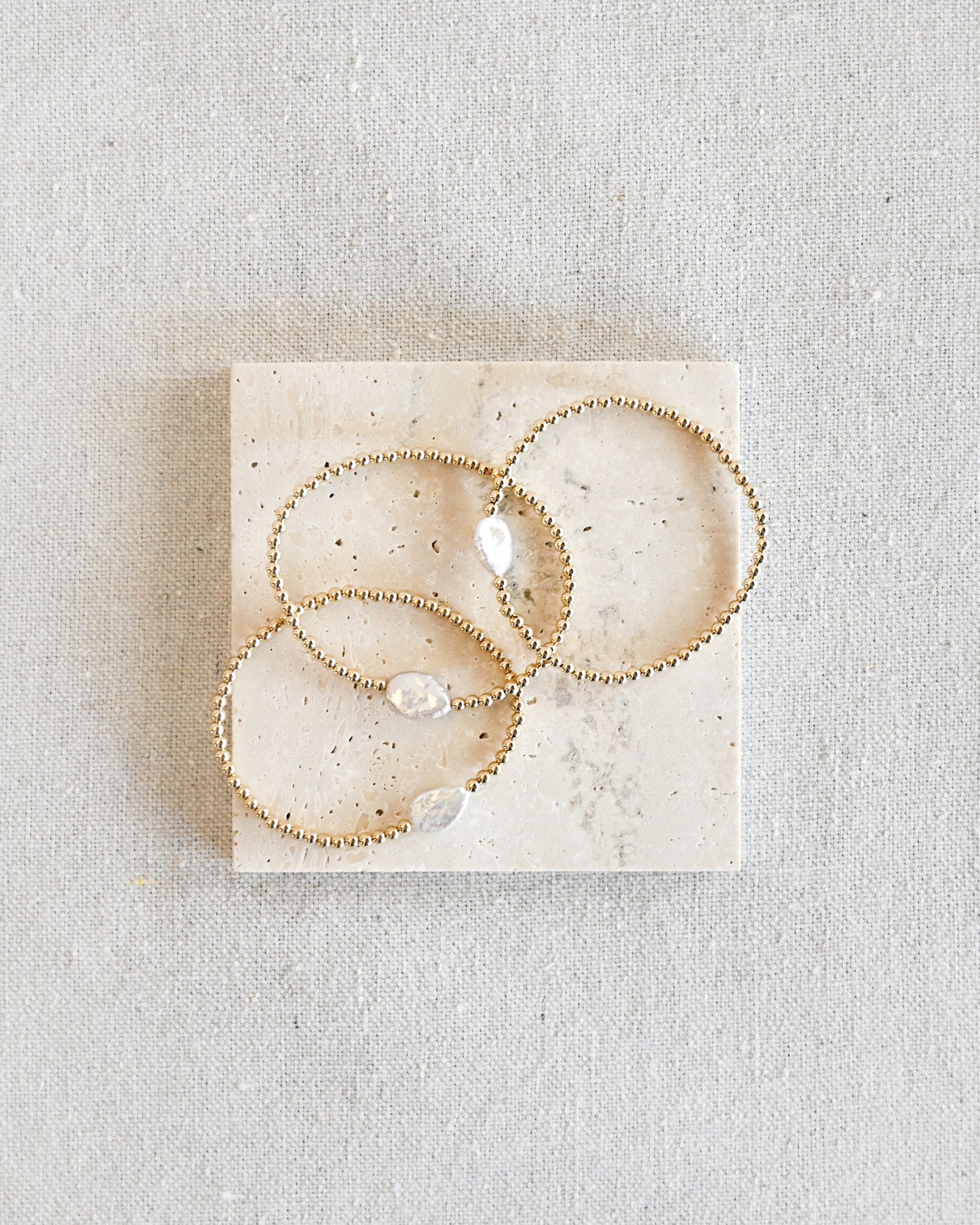 Marina Beaded Bracelet - Coin Pearl