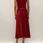 Citara Drawstring Midi Skirt - Red Ochre