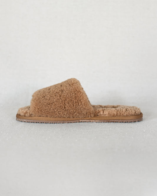 Shearling Slippers - Camel