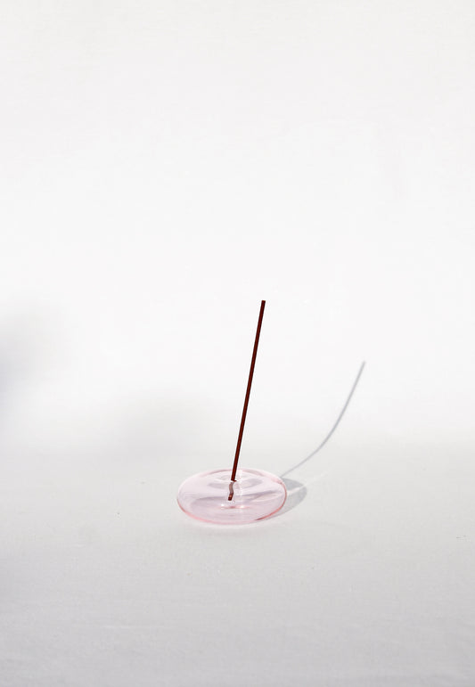 Bubble Glass Incense Holder - Light Pink