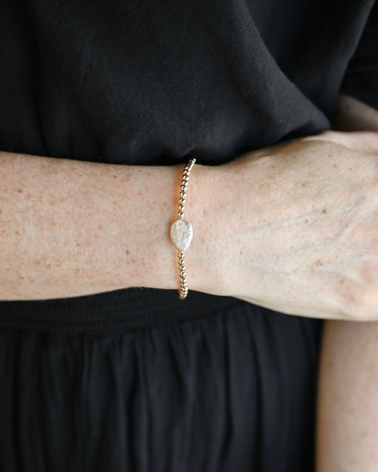 Marina Beaded Bracelet - Coin Pearl