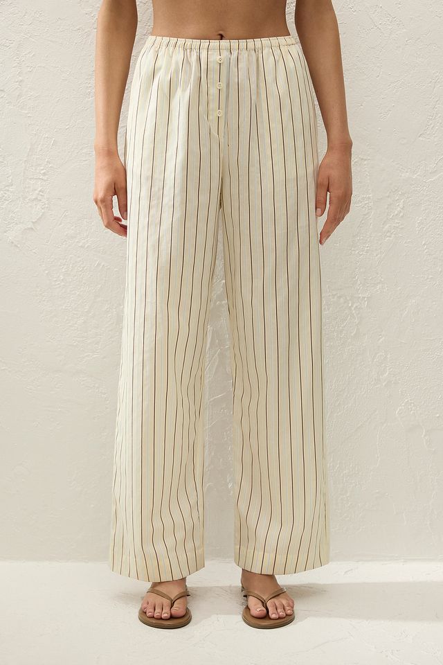 Paloma Pant - Fiori Lemon Stripe