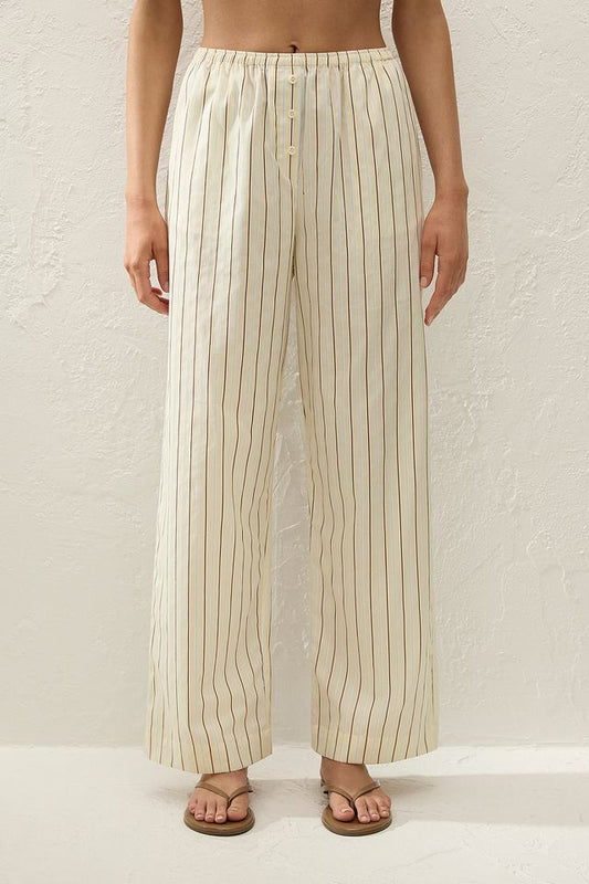 Paloma Pant - Fiori Lemon Stripe