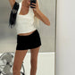 Asymmetric Racer Slip Top - Off White