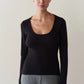 Baby Rib Scoop Neck - Jet