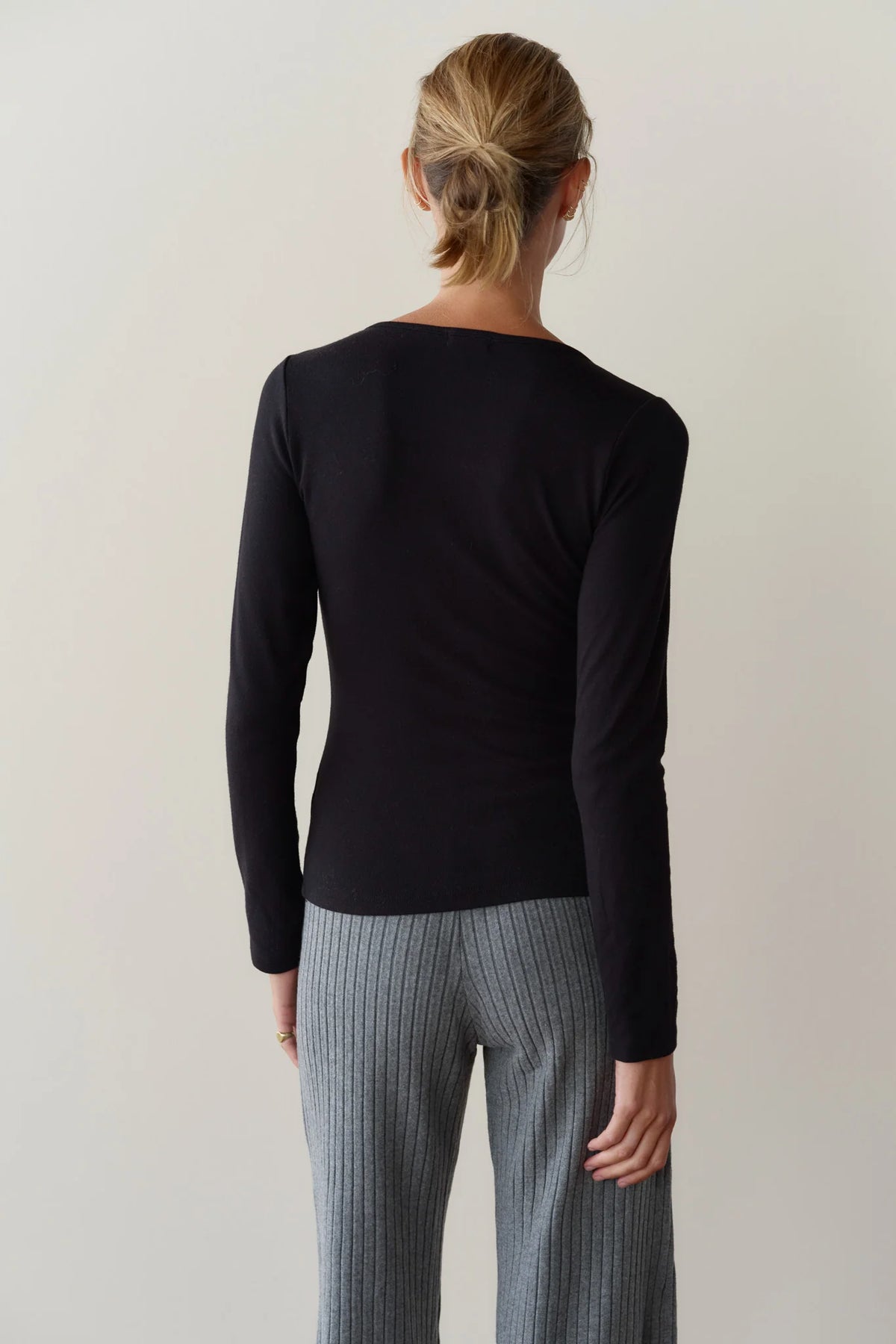 Baby Rib Scoop Neck - Jet