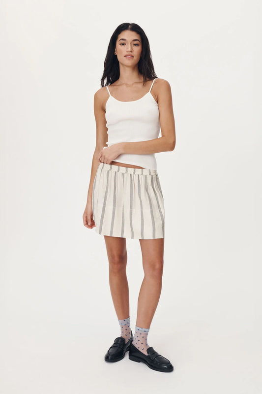 Bede Mini Skirt - Natural & Black Stripe
