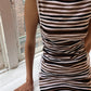 Knit Mini Dress - Black Stripe