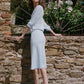 Faye Skirt - Periwinkle Stripe