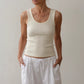 Rib Scoop Tank - Creme