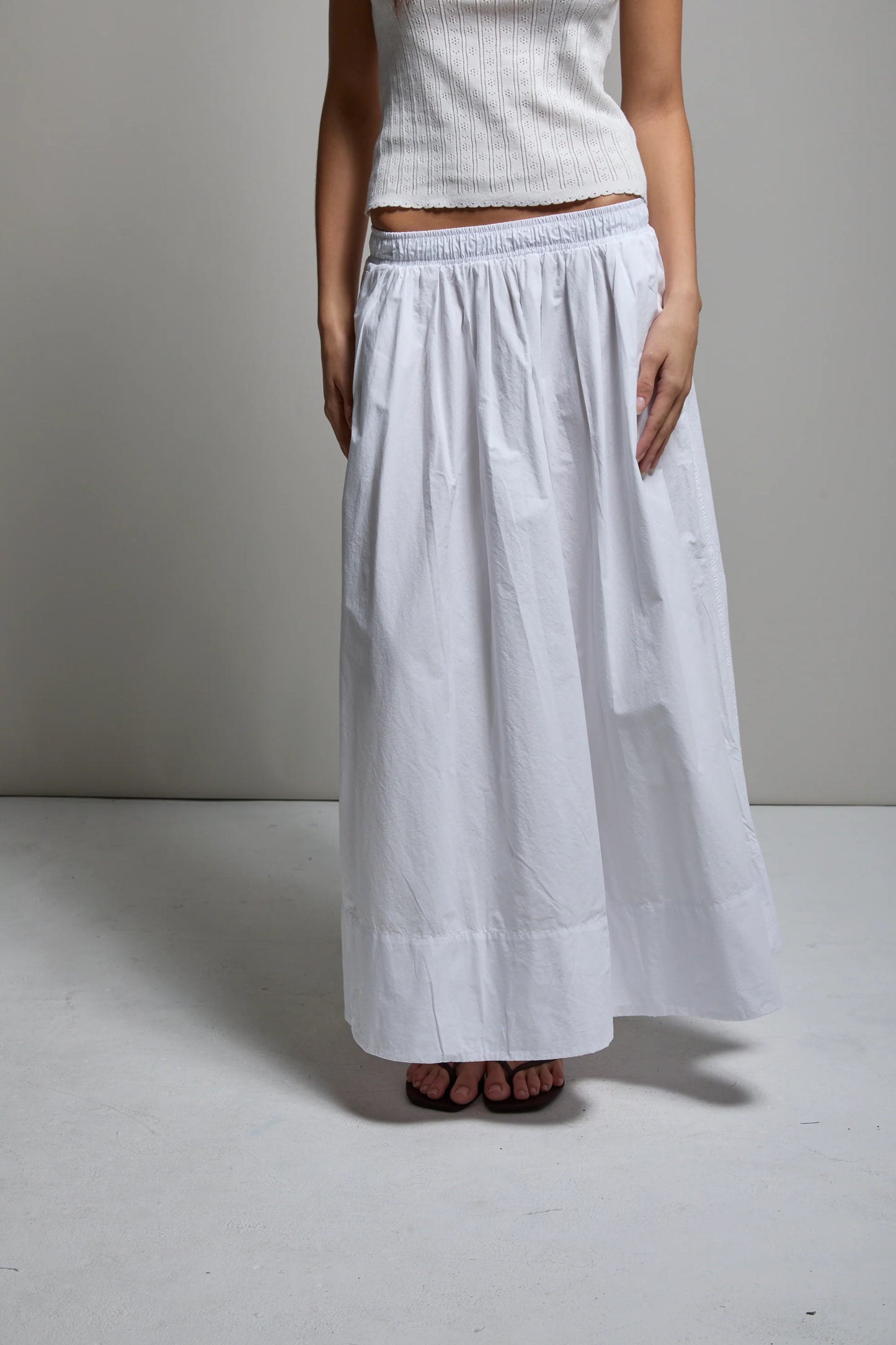 Kate Poplin Skirt - White