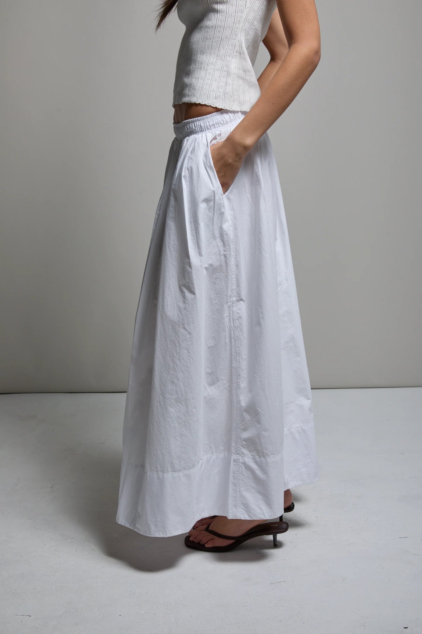 Kate Poplin Skirt - White