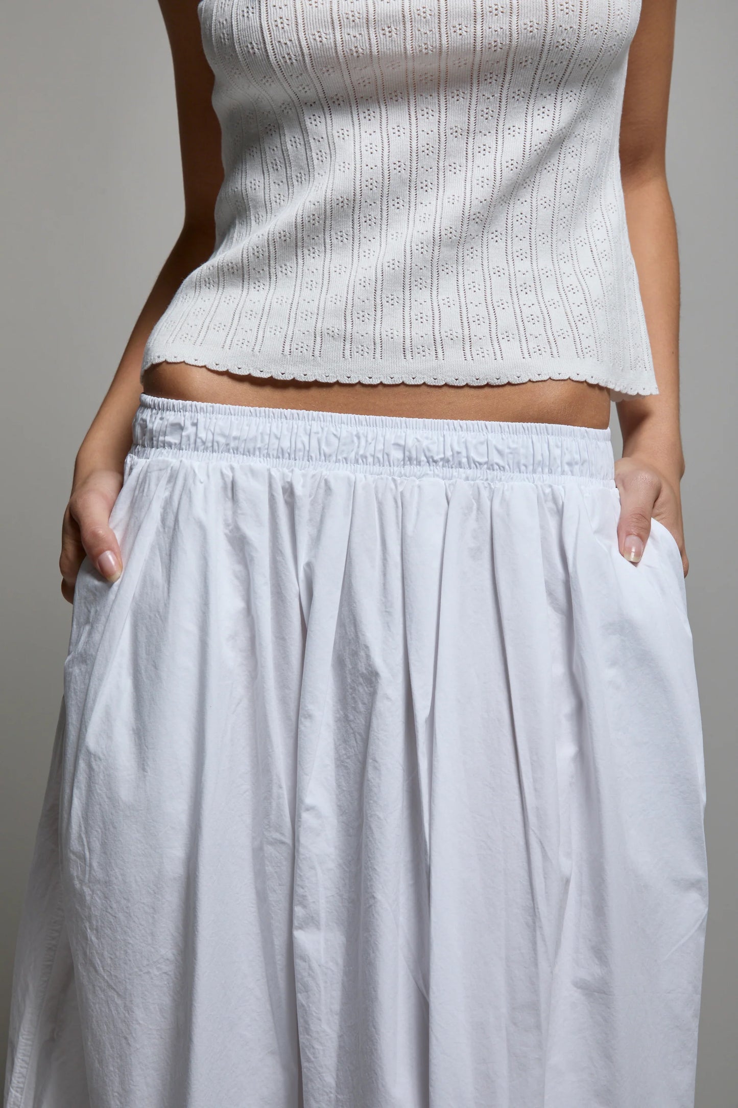 Kate Poplin Skirt - White