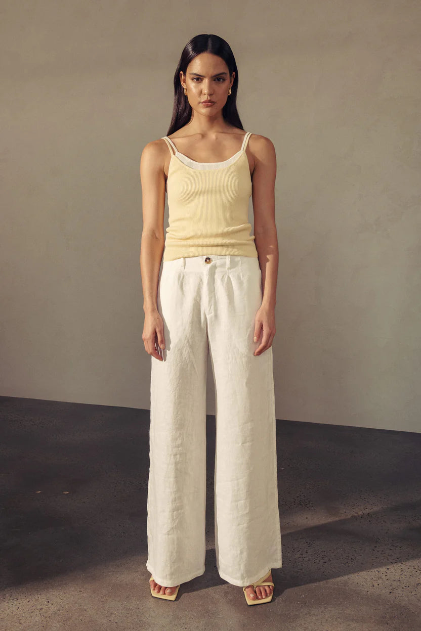 Carlotta Linen Wide Pants - Bone